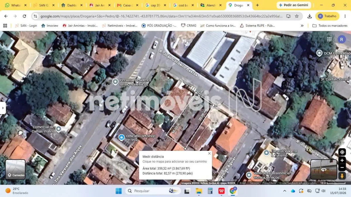 Lote para Venda com área de 360 m² no bairro Major Prates