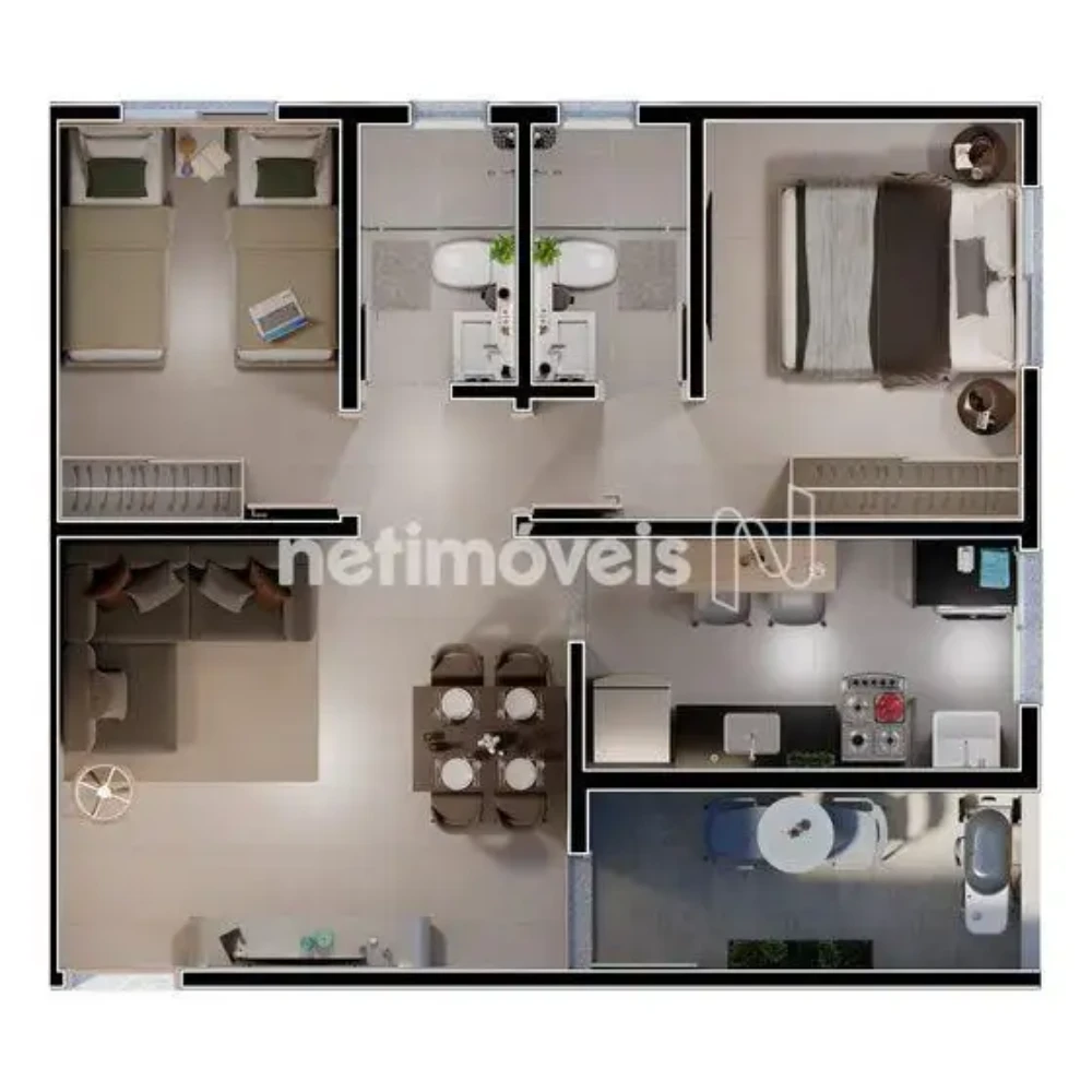 Apartamento para Venda com 2 quartos no bairro Barcelona Park