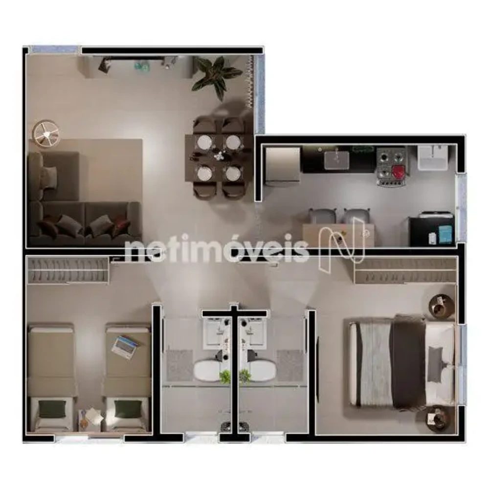 Apartamento para Venda com 2 quartos no bairro Barcelona Park