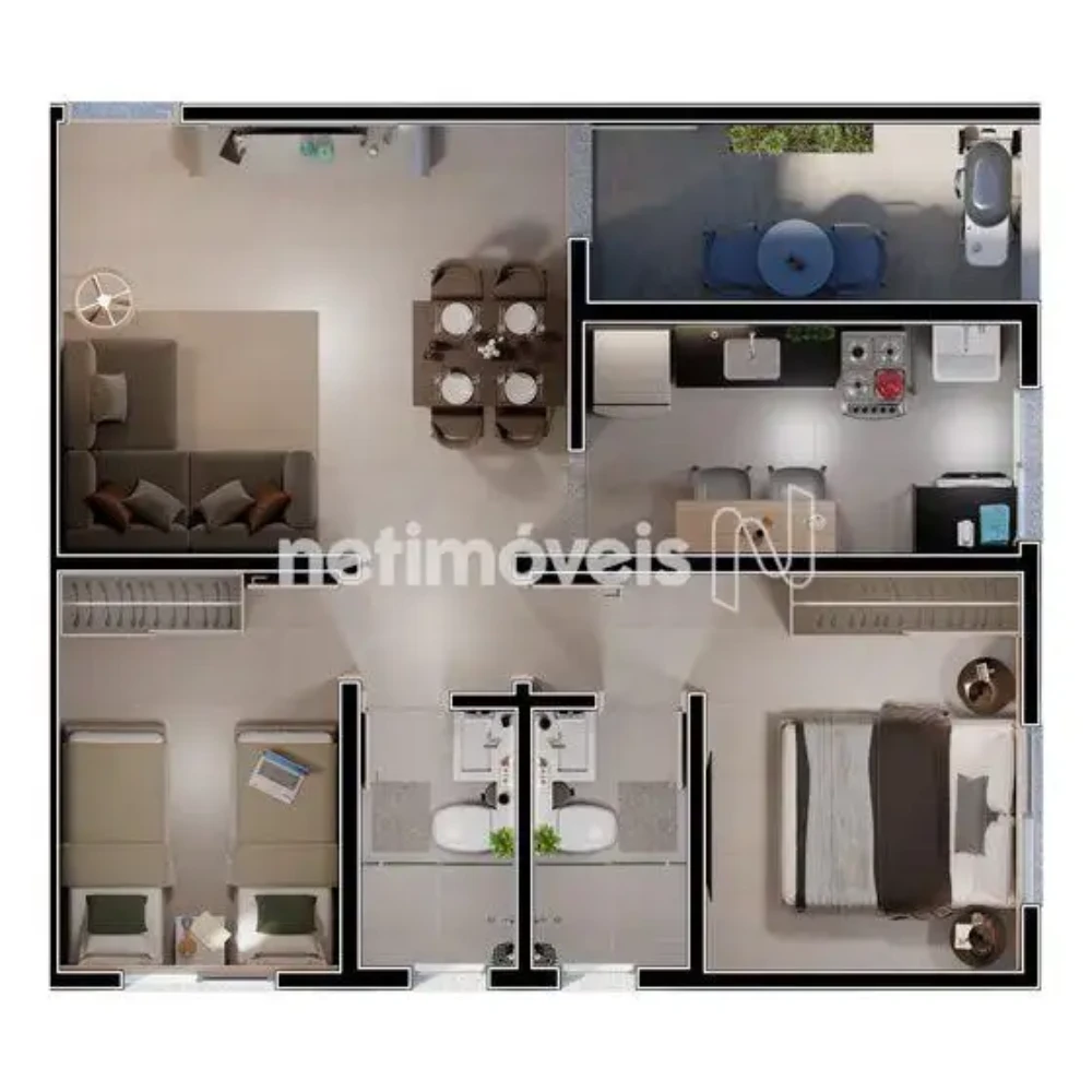 Apartamento para Venda com 2 quartos no bairro Barcelona Park