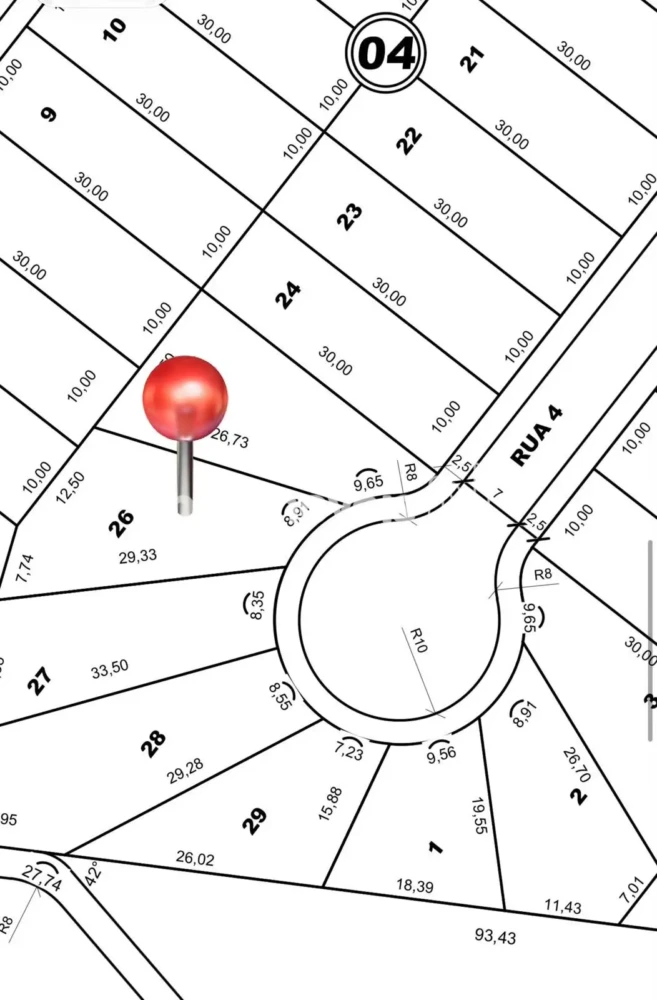Lote para Venda com área de 351.1 m² no bairro Vila Segura